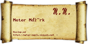Meter Márk névjegykártya